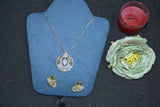 Radiant Heart Crystal Pendant Necklace Set