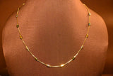 Olive Glow – Gold Bead Necklace