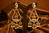 Multicolor Stone Pearl Jhumka Earrings