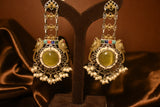 Green Stone Peacock Earrings